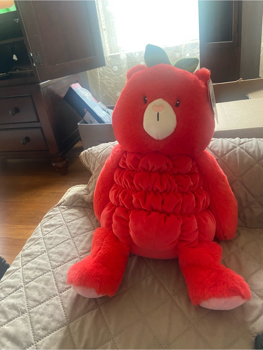 Giggle Scape Plush Red Strawberry Bear Stuffed Animal - Kids Toy